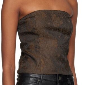 Reformation Brown Giorgia Strapless Top